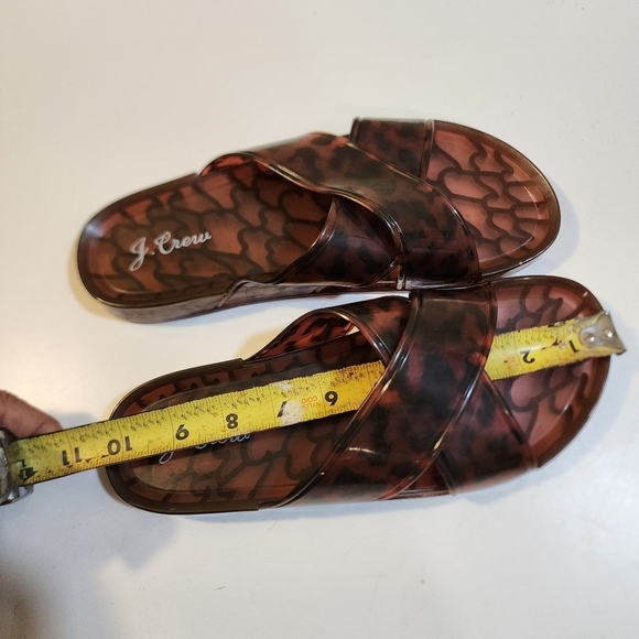 J Crew Jelly Slides Cross Straps Sandals Fits 8 - Picture 9 of 11